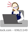 Call center operator female headache 69621149