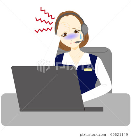 Call center operator female headache Call center operator female headache 69621149