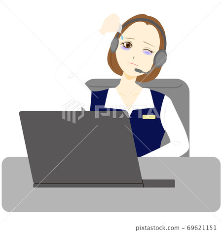 Call center operator female eye drops Call center operator female eye drops 69621151