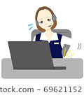 Call center operator female back pain 69621152