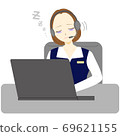 Call center operator female sleep 69621155