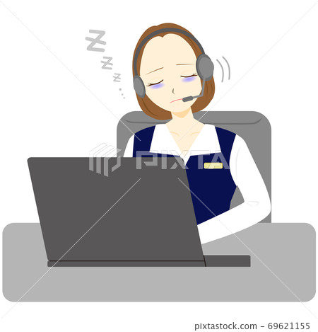 Call center operator female sleep Call center operator female sleep 69621155
