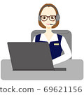 Call center operator female glasses 69621156
