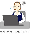 Call center operator female eyestrain 69621157
