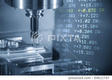 Abstract scene of CNC milling machine . Abstract scene of CNC milling machine . 69622787