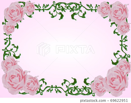 Pink rose frame gradation tone Pink rose frame gradation tone 69622951