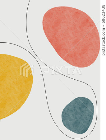 Creative minimalist hand painted. Abstract arts background . Vector illustration for wall decoration, postcard or brochure cover design. 69623439