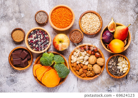 Products rich in fiber. Healthy diet food. Products rich in fiber. Healthy diet food. 69624123