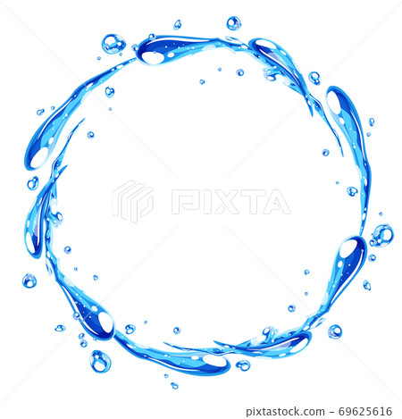 Glittering water effect style illustration_round frame 69625616