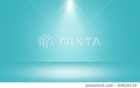 White stage with spot lighting in blue background. 69626139