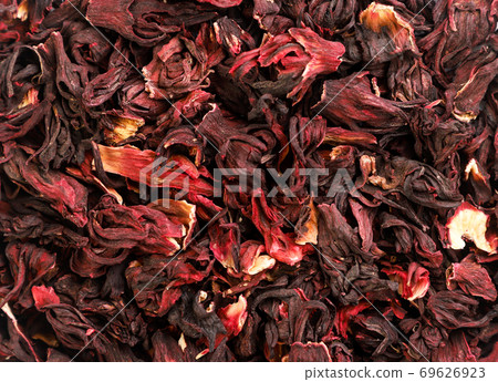 Hibiscus tea, hibiscus background. The view from top 69626923