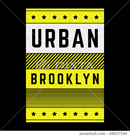 Vector retro illustration on the theme of Brooklyn. Urban. Modern. Stylized vintage grunge striped, poster, print. Vector retro illustration on the theme of Brooklyn. Urban. Modern. Stylized vintage grunge striped, poster, print. 69627584