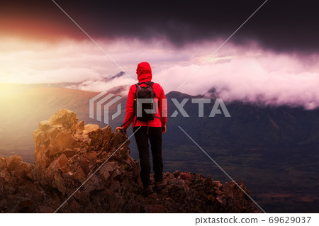 Girl Hiking in Canadian Nature Girl Hiking in Canadian Nature 69629037