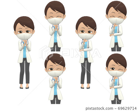 [樂趣A]黑人女醫生馬尾辮前面 69629714