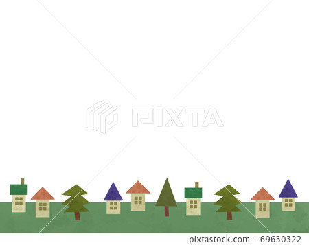 Residential area surrounded by trees 69630322