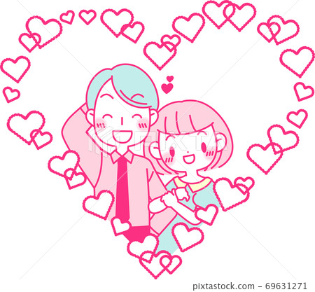 夫婦，雙臂交叉和朋友 69631271