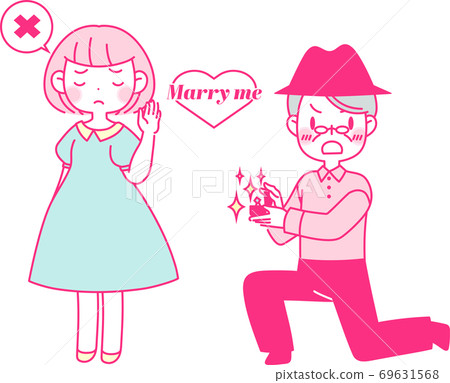 A couple who proposes with a ring 69631568