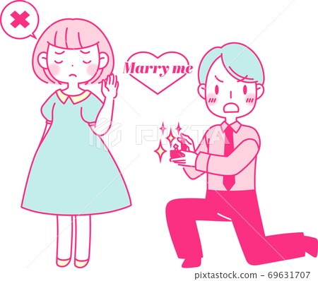 一對夫婦舉起戒指求婚 69631707