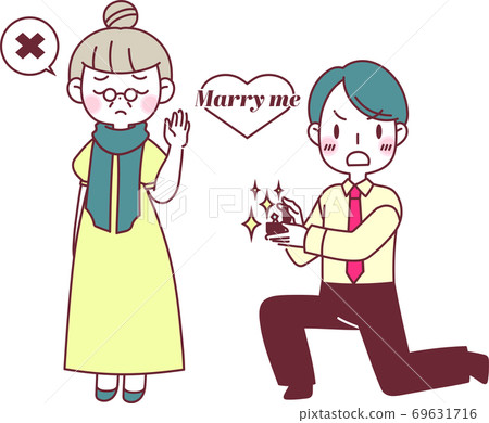 一對夫婦舉起戒指求婚 69631716