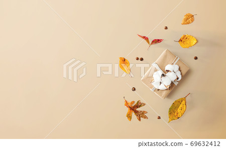 Gift box with autumn theme 69632412