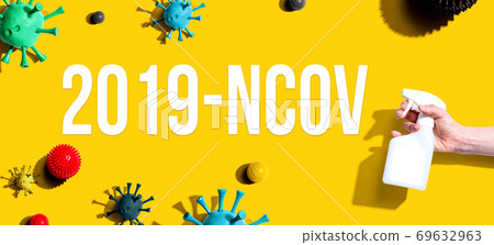 2019-NCOV theme with spray and viruses 69632963