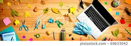 Distance learning with Covid-19 theme 69633042