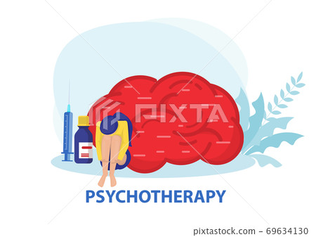 women feeling depression mental disorder psychotherapy concept 69634130