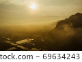 Landscape of Mountain and Cloudy Sky on Morning. 69634243