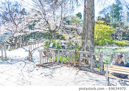 Cherry blossoms in full bloom [colored pencils] 69634970