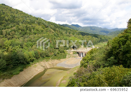 Lake Katsurazawa, Mikasa, construction site, work site, greenery, nature, trees, lake Lake Katsurazawa, Mikasa, construction site, work site, greenery, nature, trees, lake 69635952