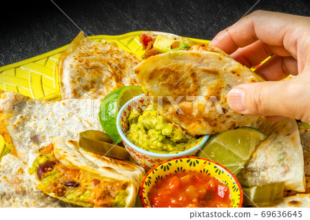 Mexican taco sandwich (Quesadilla), Quesadilla Mexican taco sandwich (Quesadilla), Quesadilla 69636645