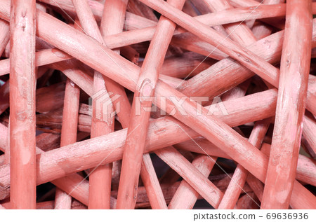 red wooden rattan macro close up 69636936