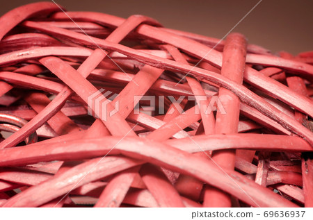 red wooden rattan macro close up 69636937