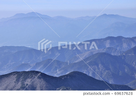 View of sunny winter Mt. Hakone from Tanzawa View of sunny winter Mt. Hakone from Tanzawa 69637628
