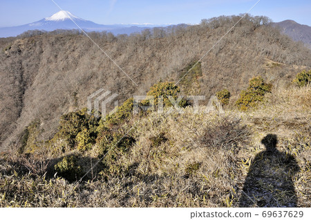Mt. Fuji, Nabewari Sanso and Hinokihoramaru seen from Tanzawa Okura Ridge Mt. Fuji, Nabewari Sanso and Hinokihoramaru seen from Tanzawa Okura Ridge 69637629