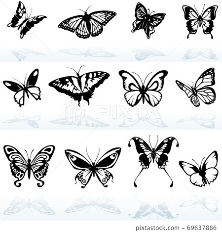 Butterfly Silhouettes Collection Butterfly Silhouettes Collection 69637886