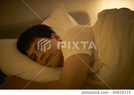 Male sleeping face Male sleeping face 69638214