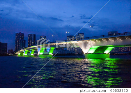Toyosu Ohashi night view Toyosu Ohashi night view 69638520