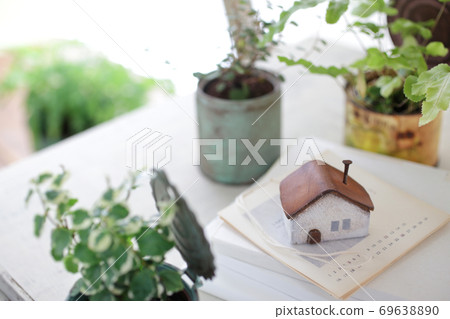 DIY wooden shelves and indoor green image photo DIY wooden shelves and indoor green image photo 69638890
