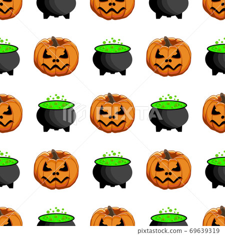 Illustration on theme big colored pattern Halloween 69639319