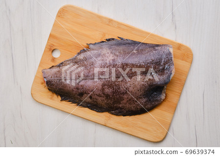Top view of raw fresh halibut Top view of raw fresh halibut 69639374