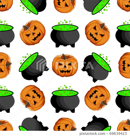 Illustration on theme big colored pattern Halloween 69639423