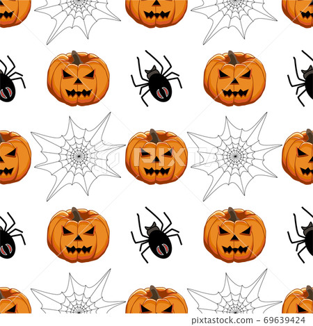 Illustration on theme big colored pattern Halloween Illustration on theme big colored pattern Halloween 69639424