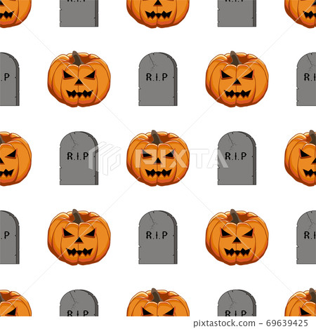 Illustration on theme big colored pattern Halloween 69639425