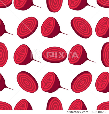 Illustration on theme of bright pattern sugar beet, vegetable root for seal 69640652