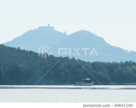 Tourist cruise boat on Machovo lake at Doksy town 69641190