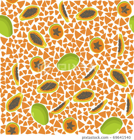 Illustration on theme big colored seamless papaya 69641540