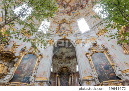 Benedictine monastery from Ettal village, Bavaria, 69641672