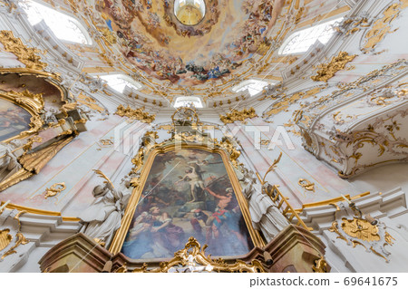 Benedictine monastery from Ettal village, Bavaria, Benedictine monastery from Ettal village, Bavaria, 69641675