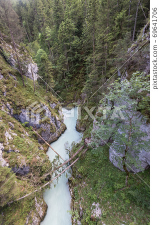 Impressive Leutasch gorge, sky walk suspended Impressive Leutasch gorge, sky walk suspended 69641706